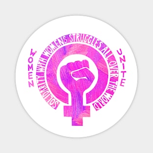 Women's Rights Pink Slogan Painting Magnet